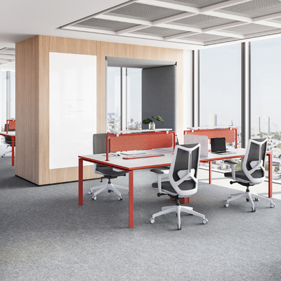 MC3.0 تصميم أنيق محطة عمل مكتبية ذات 4 مقاعد مع لوحات الخصوصية واللوحات