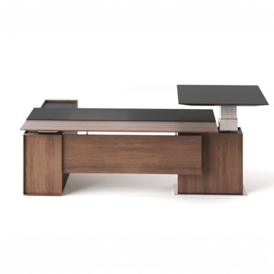 شراء Executive Office Desk Electric Height Adjustable Standing Desk Modern Ergonomic Leather Manager Table Capri T online manufacture